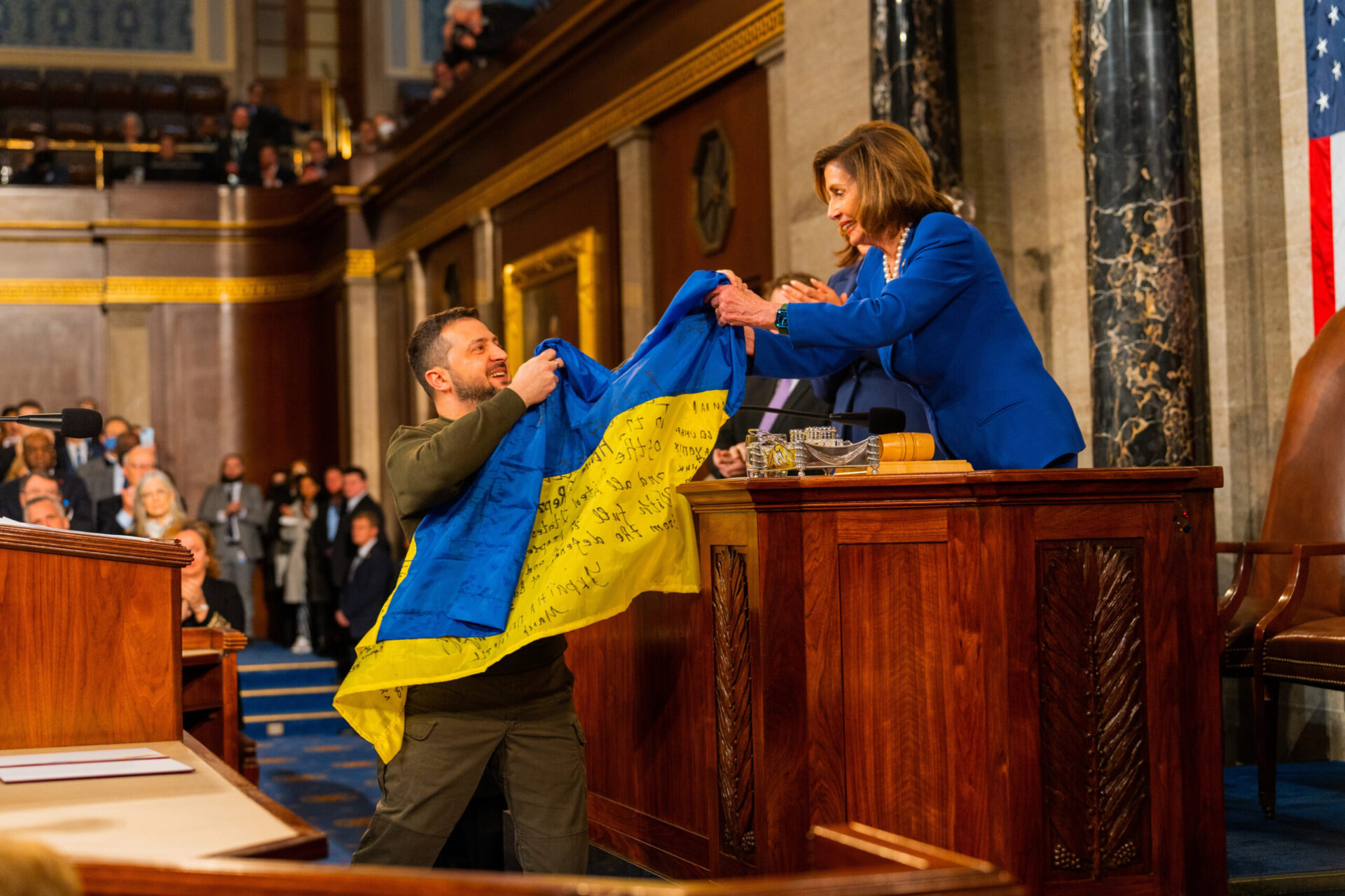 The President of Ukraine, Volodymyr Zelenskyi, during a speech in the US Congress, December 22, 2022