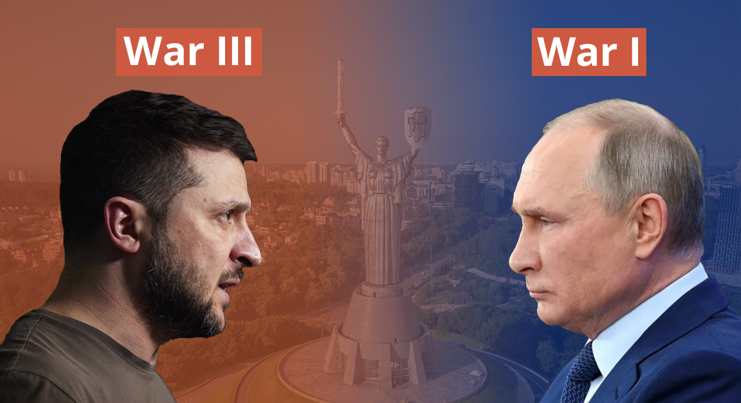 Putin fights world war I, Zelenskyy world war III