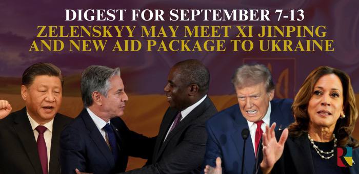 Digest for September 7-13: Zelenskyy may meet Xi Jinping and new aid package to Ukraine