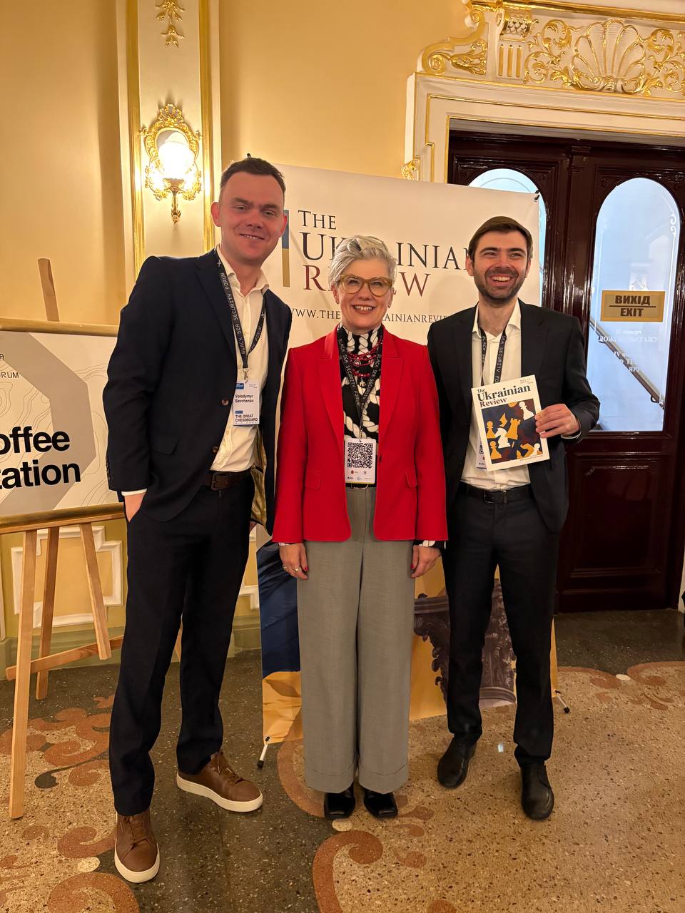 Natalka Cmoc with representatives of The Ukrainian Review at the Black Sea Security Forum 2025