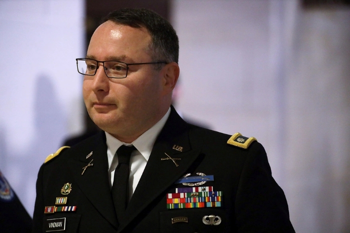 The picture portrays Alexander S. Vindman — a former member of the U.S. National Security Council and White House staff, Senior Advisor at VoteVets, Doctor of International Affairs, and Senior Fellow at the Foreign Policy Institute of the Johns Hopkins School of Advanced International Studies