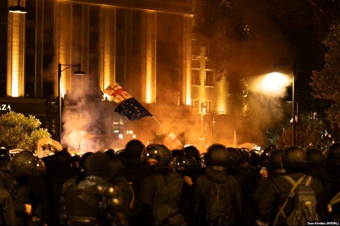 Orbeliani Presidential Palace in Tbilisi amid protests