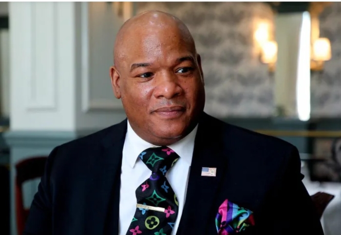 the picture depicts a portrait of Mark Burns
