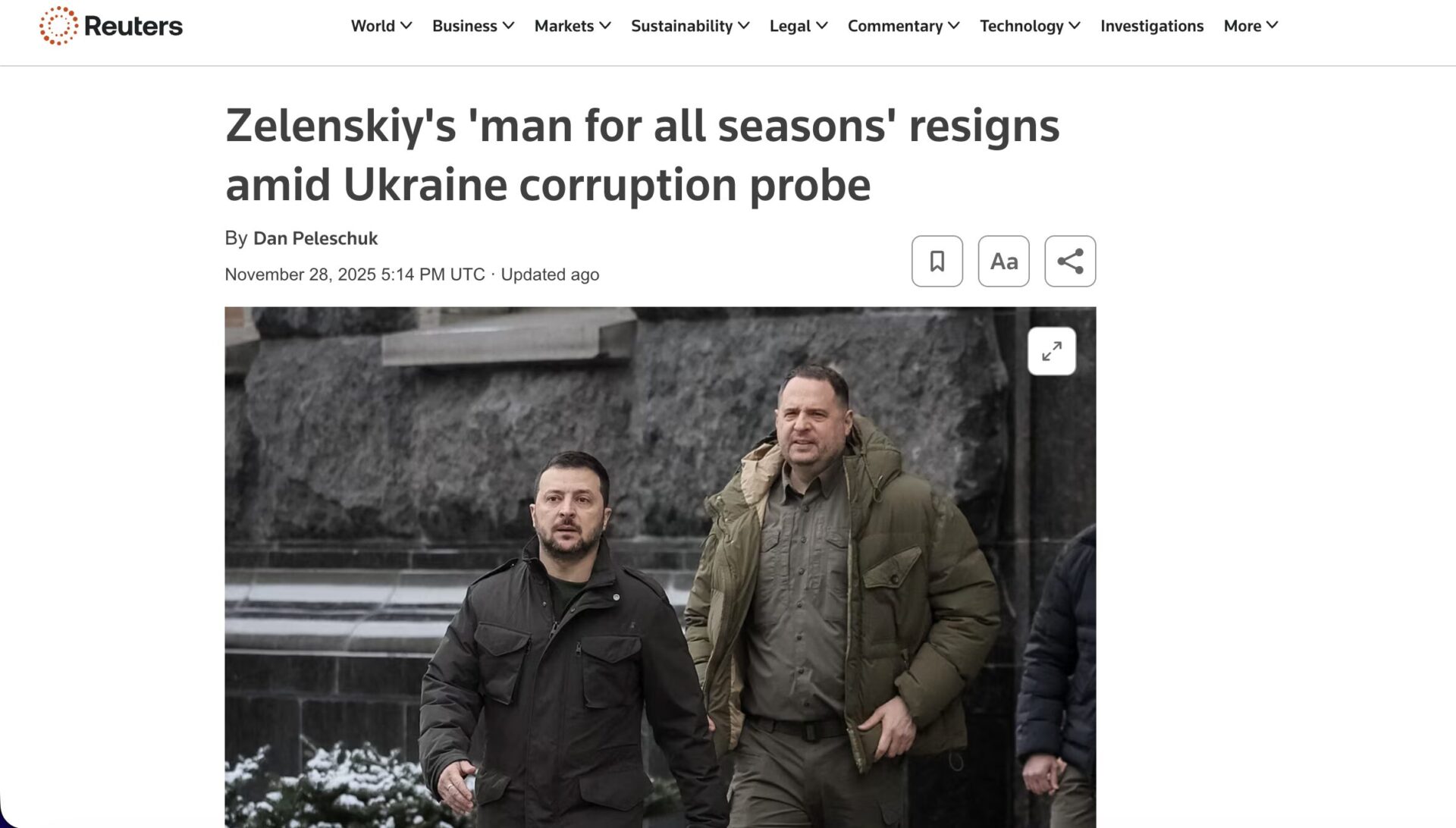 Screenshot of media Reuters
