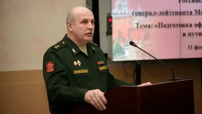 This picture portrays Russian commander and war criminal Oleg Makarevich