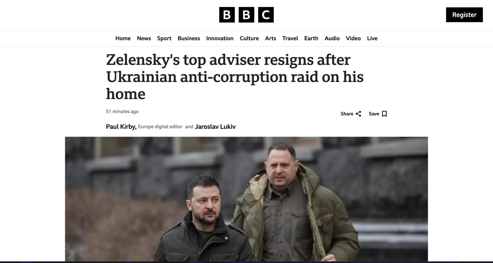 Screenshot of media BBC