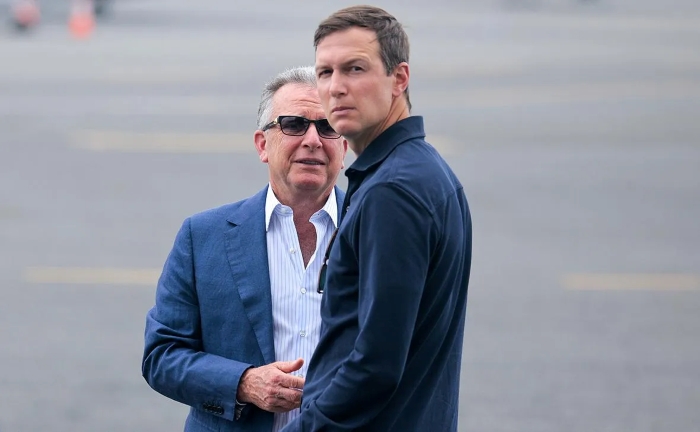 The picrure portrays Jared Kushner and Steve Witkoff