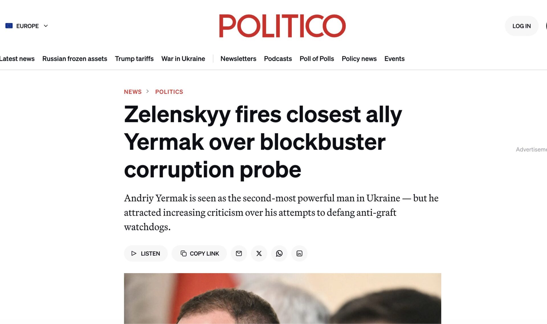 Screenshot of media Politika