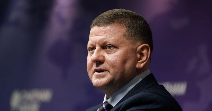 The picture portrays Valerii Zaluzhnyi