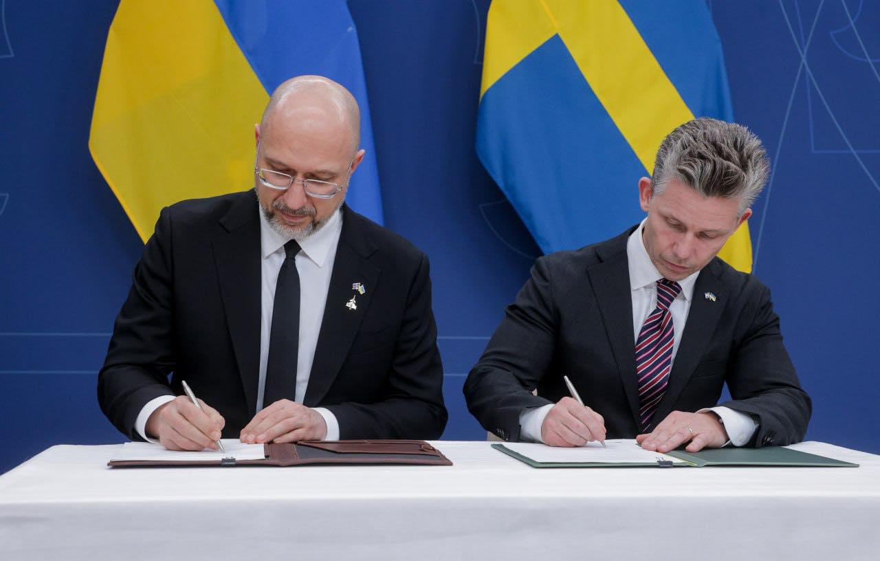 Signing of the agreement between Ukraine and Sweden, Denys Shmyhal and Pål Jonson / Denys Shmyhal, Facebook