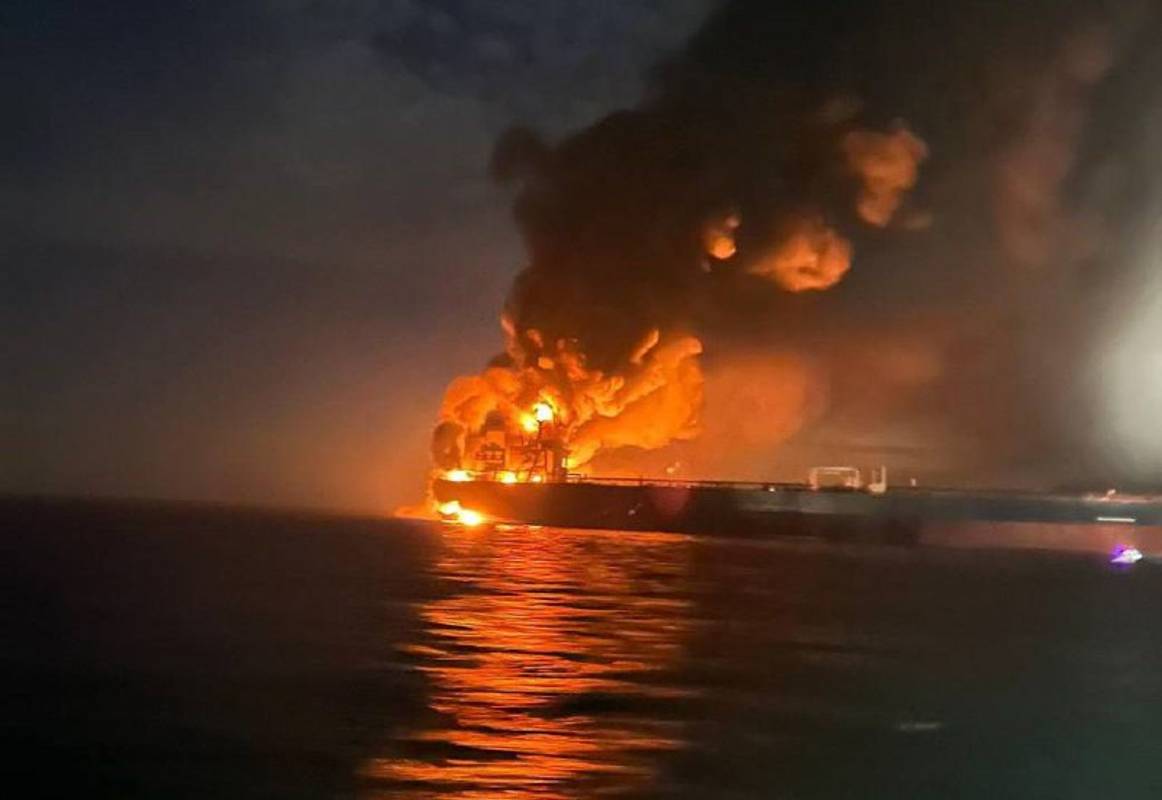 One of the damaged Russian tankers