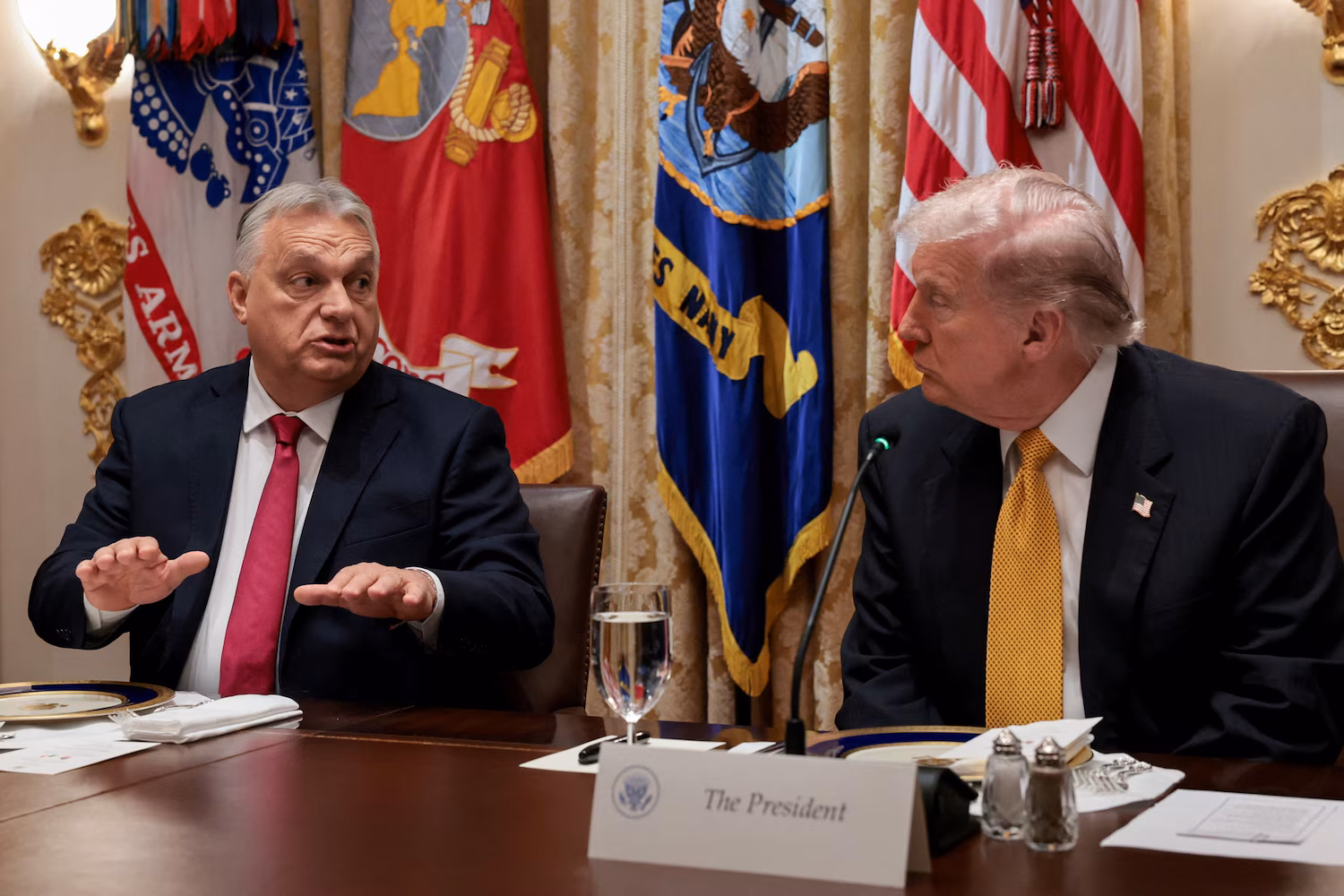 President Donald Trump hosts a bilateral lunch with Hungary's Prime Minister Viktor Orban at the White House in Washington, November 7, 2025 / Jonathan Ernst, Reuters