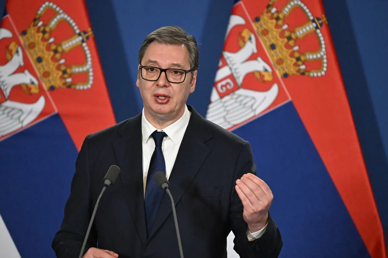 Serbian President Aleksandar Vucic in Budapest, Hungary, on February 17, 2025 / Attila Kisbenedek, AFP