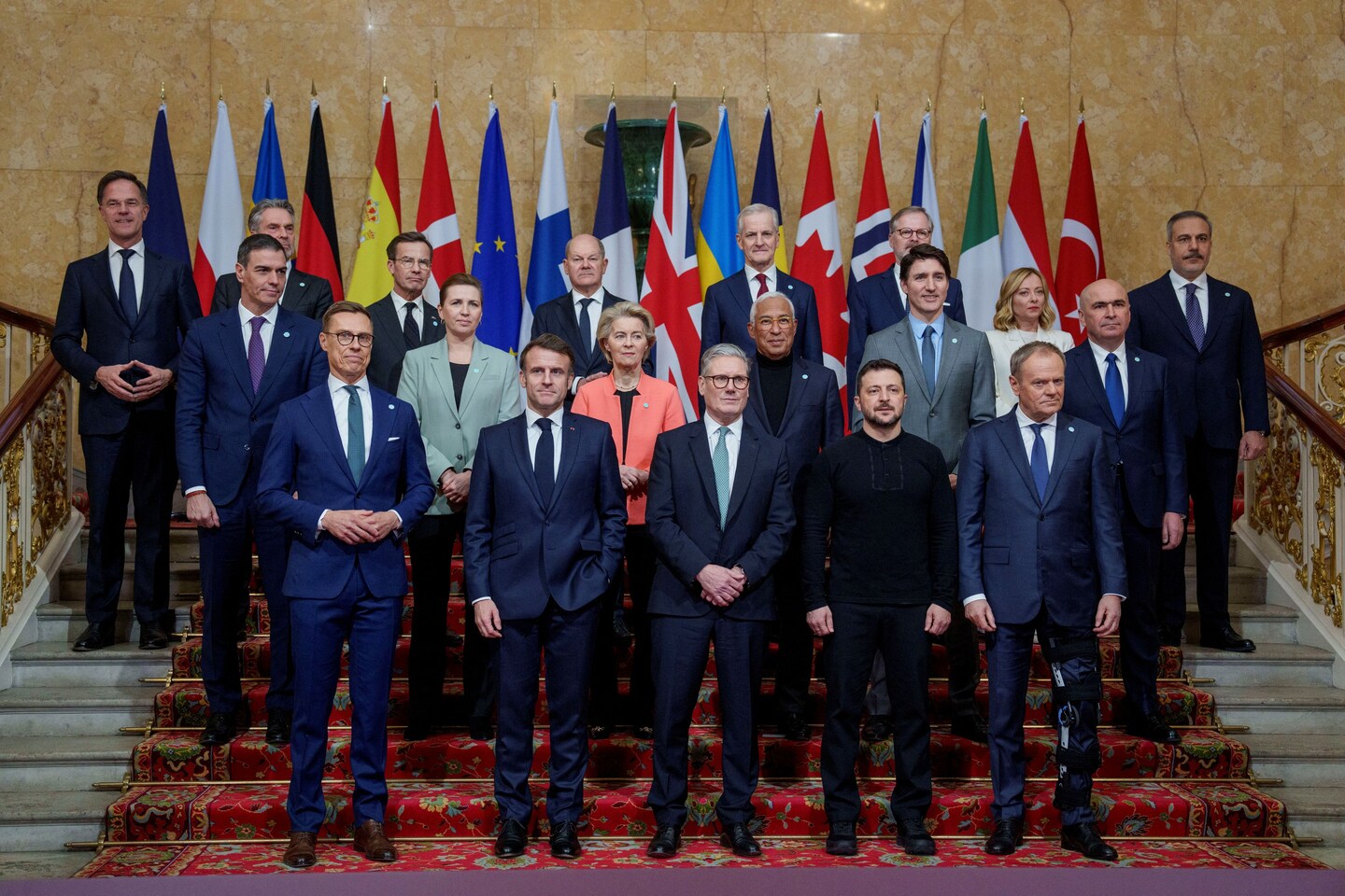 European and NATO leaders and allies meet with Ukrainian President Volodymyr Zelensky to discuss security last week at Lancaster House in London, 2025 / Javad Parsa, NTB, Reuters