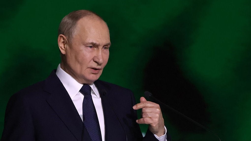 Putin during his speech at the “Everything for Victory” forum, Moscow, Russia, July 6, 2025 / Getty Images/Contributor