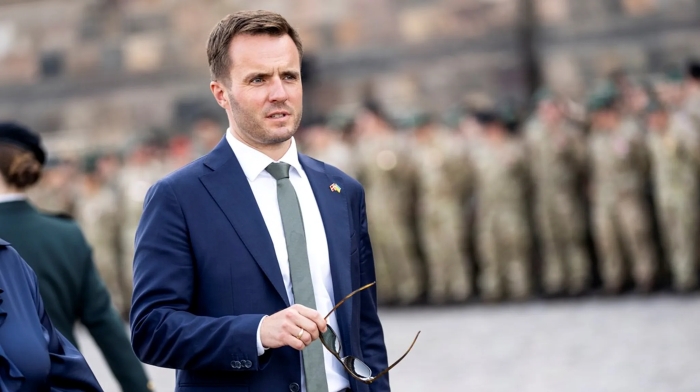 The picture portrays Simon Kollerup, Member of the Danish Defense Committee