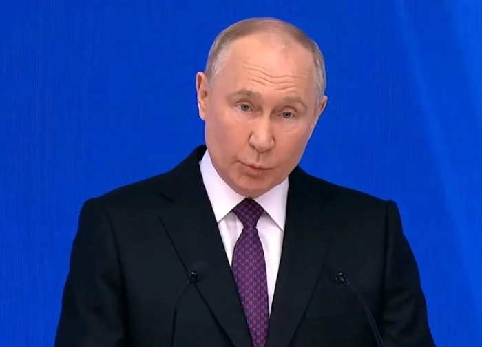 The picture portrays Vladimir Putin