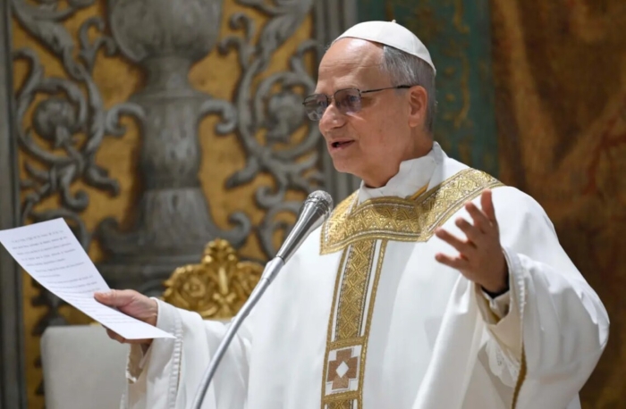 The picture portrays Pope Leo XIV