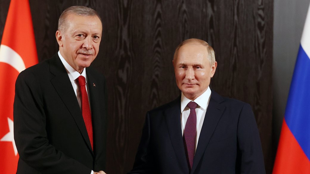 Recep Erdogan and Russian President Vladimir Putin
