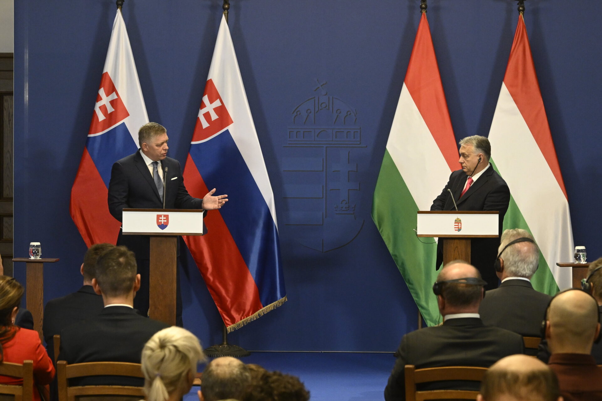 Viktor Orbán and Robert Fico attended a joint press conference following their meeting in Budapest / Photo: MTI