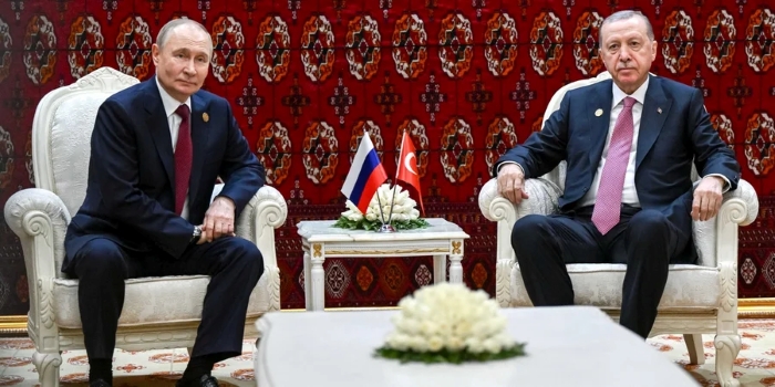 The picture shows Vladimir Putin and Turkish President Recep Erdogan