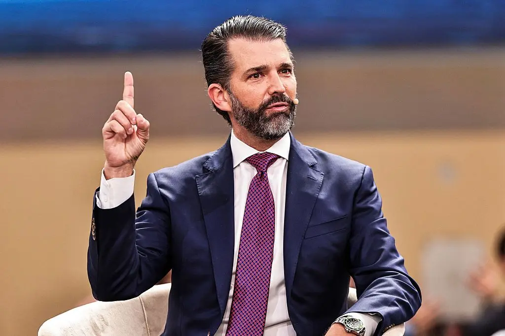 Donald Trump Jr., son of U.S. President Donald Trump, speaks at the Future Investment Initiative (FII) conference in Riyadh on October 29, 2025 / Photo: Fayez Nureldine / AFP via Getty Images