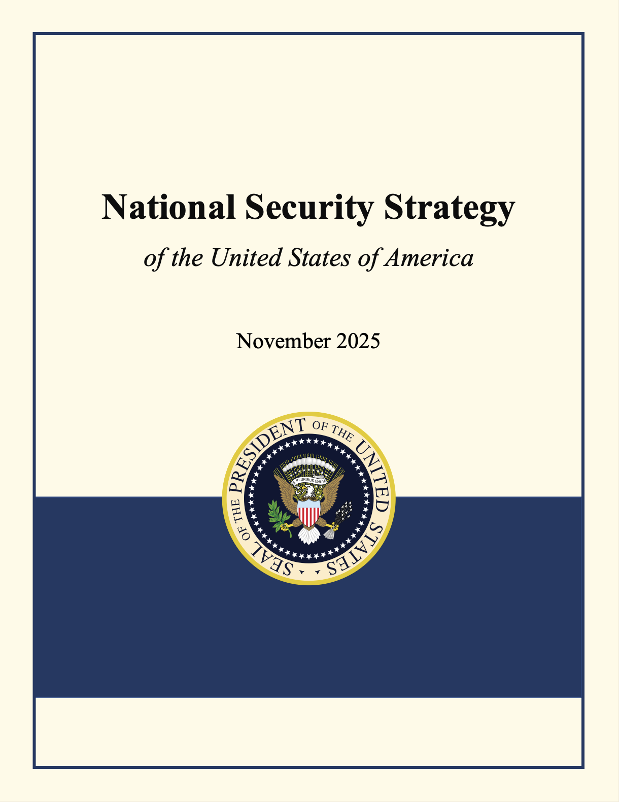 Screenshot of the new US national security strategy / The White House