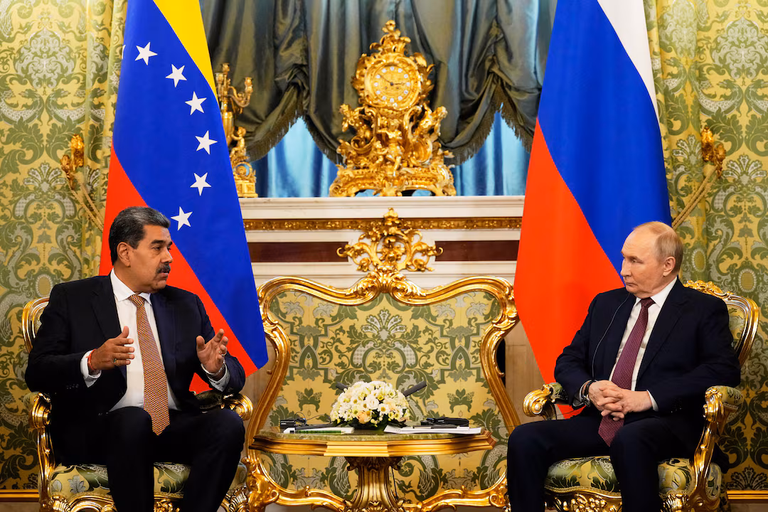 Russian President Vladimir Putin takes part in a meeting with his Venezuelan counterpart Nicolas Maduro at the Kremlin in Moscow, Russia, May 7, 2025. Alexander Zemlyanychenko/Pool via REUTERS
