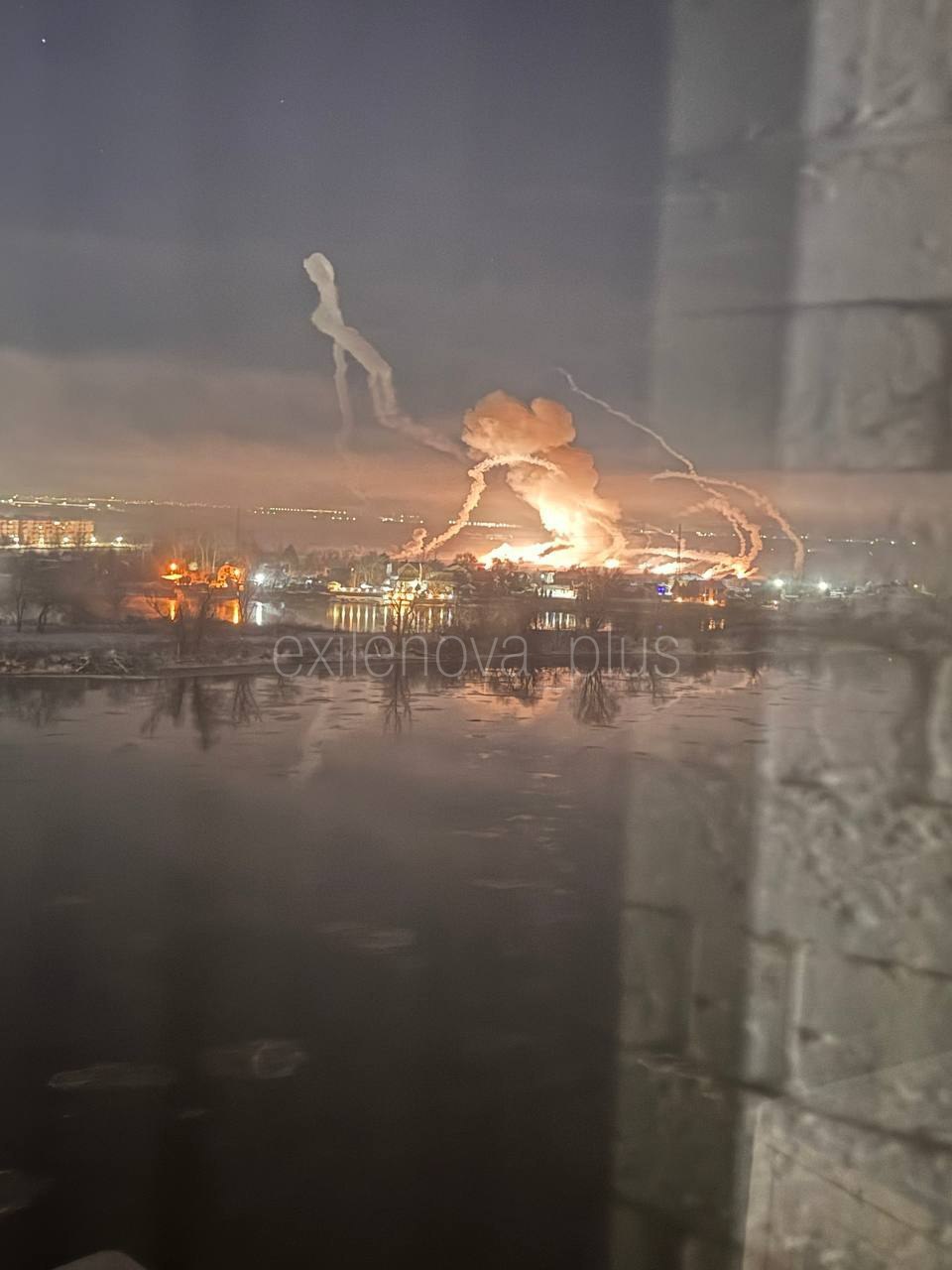 The moment a Russian missile hits a house in the Krasnodar Krai / Screenshot from eyewitness video from social media