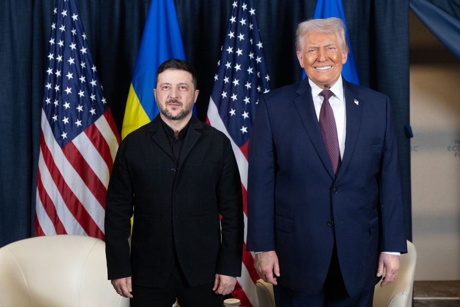 Volodymyr Zelenskyy and Donald Trump in Davos