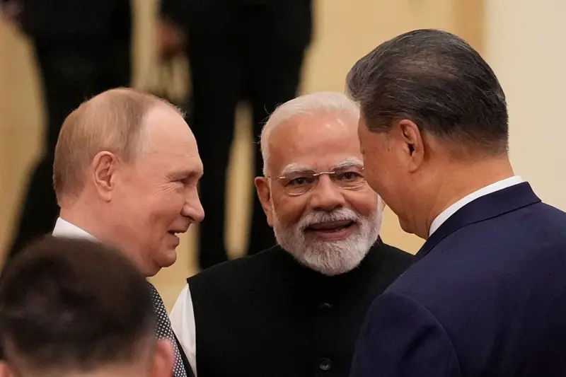 Meeting between Vladimir Putin, Indian Prime Minister Narendra Modi and Xi Jinping