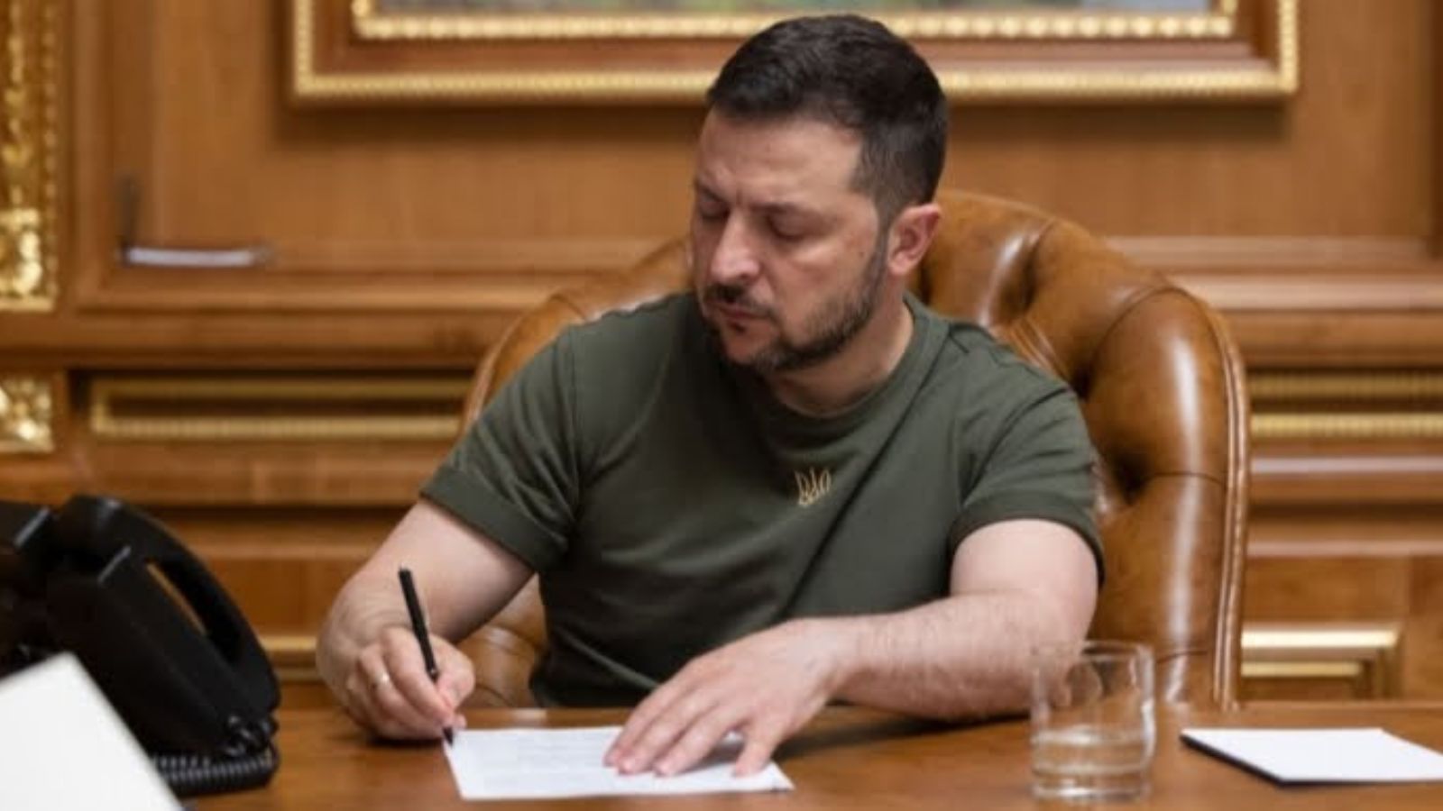Portrait of President of Ukraine Volodymyr Zelenskyy.