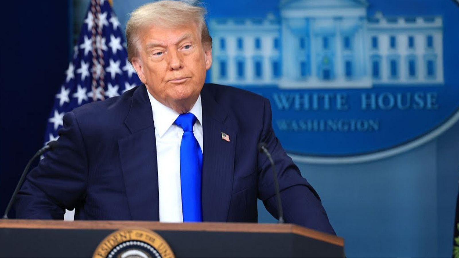 Президент США Дональд Трамп під час виступу у Білому домі.