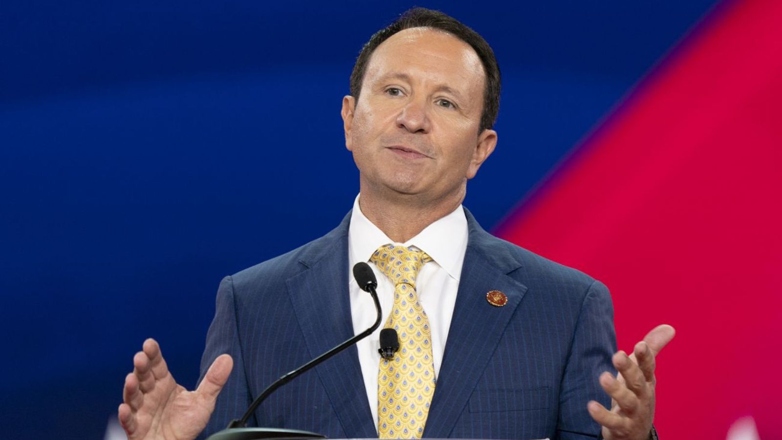 A portrait of Jeff Landry, the US Special Envoy to Greenland, during an official event.