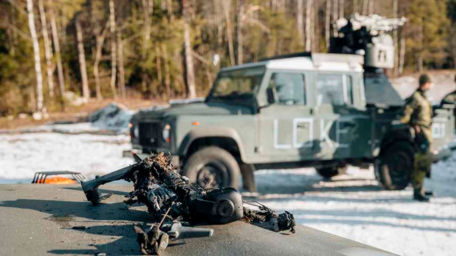 A Swedish mobile anti-aircraft system on a truck chassis, featuring a radar and a remote weapon station.