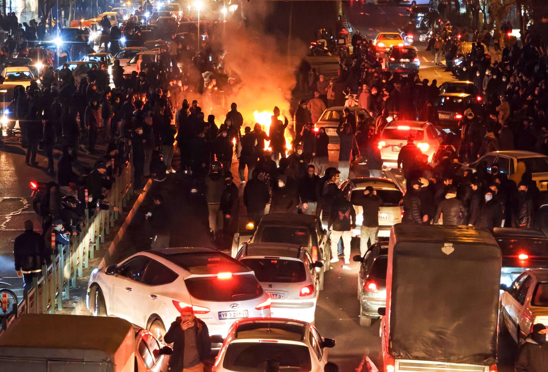 People gather during a protest on Jan. 8, 2026, in Tehran, Iran. (Anonymous/Getty Images)