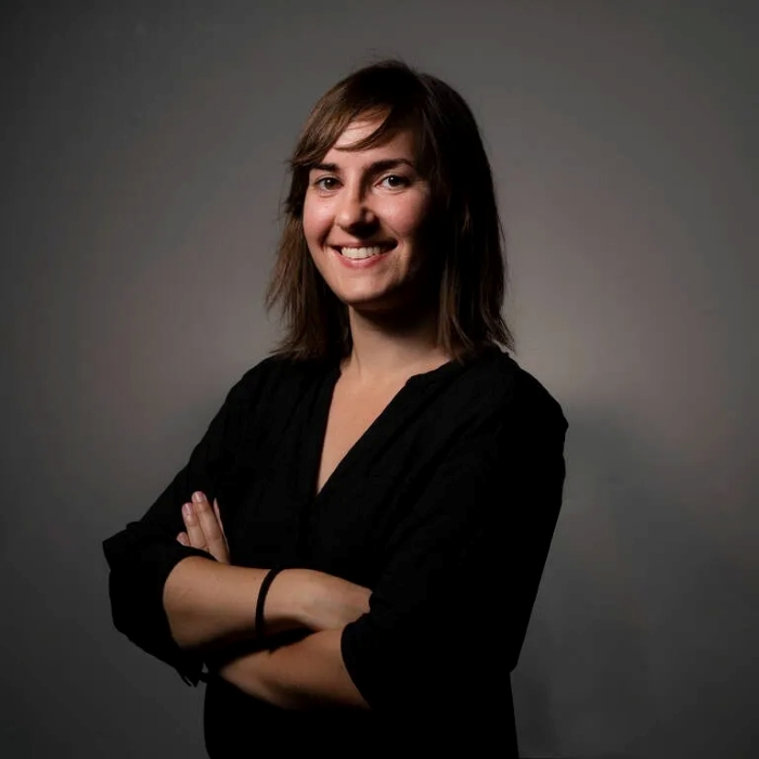 The picture portrays Ariane Lavrilleux
