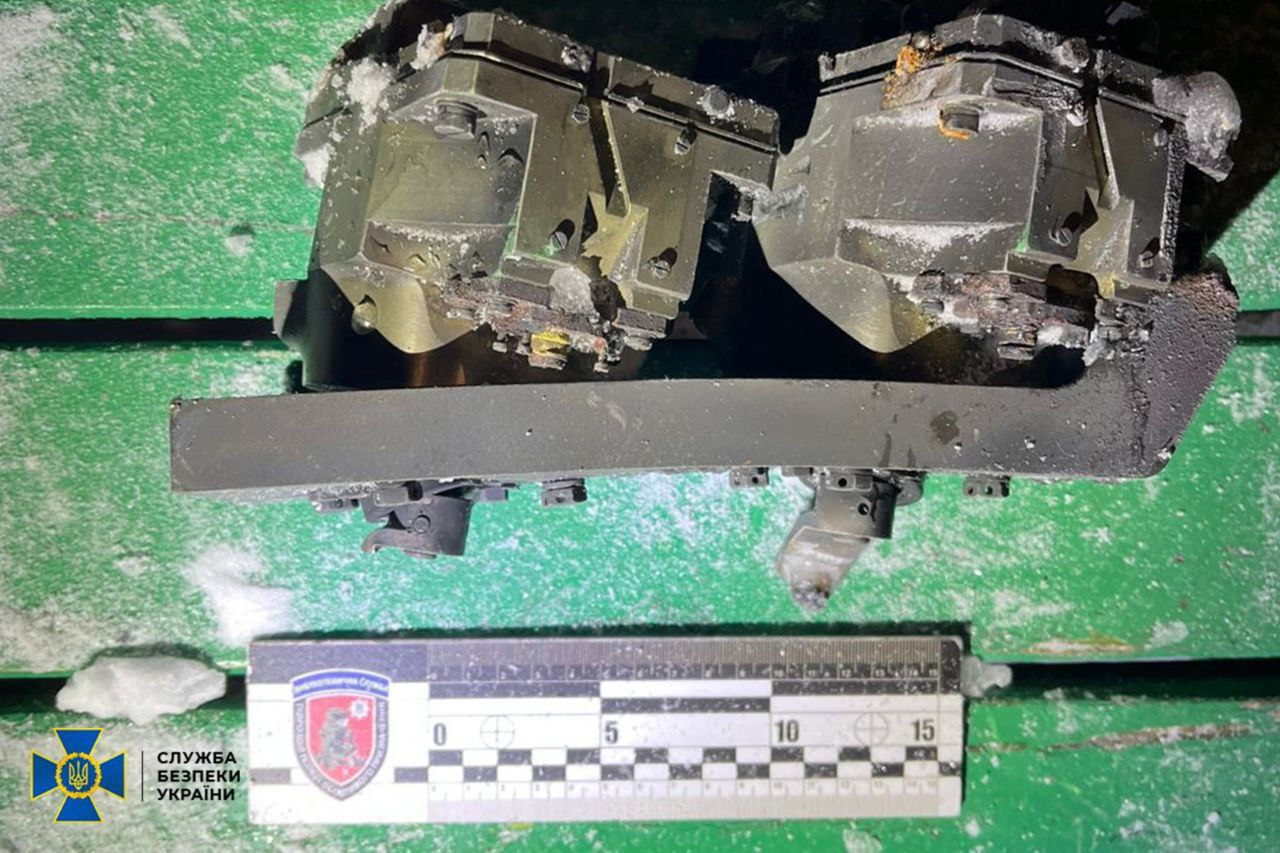 The picture shows Fragments of Oreshnik missile in Lviv Region with emphasis on the size