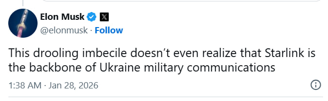 Elon Musk’s comment in response to Sikorski’s post