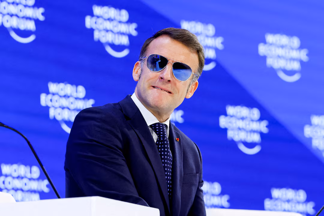 France's President Emmanuel Macron attends the 56th annual World Economic Forum (WEF) meeting in Davos, Switzerland, January 20, 2026. REUTERS/Denis Balibouse