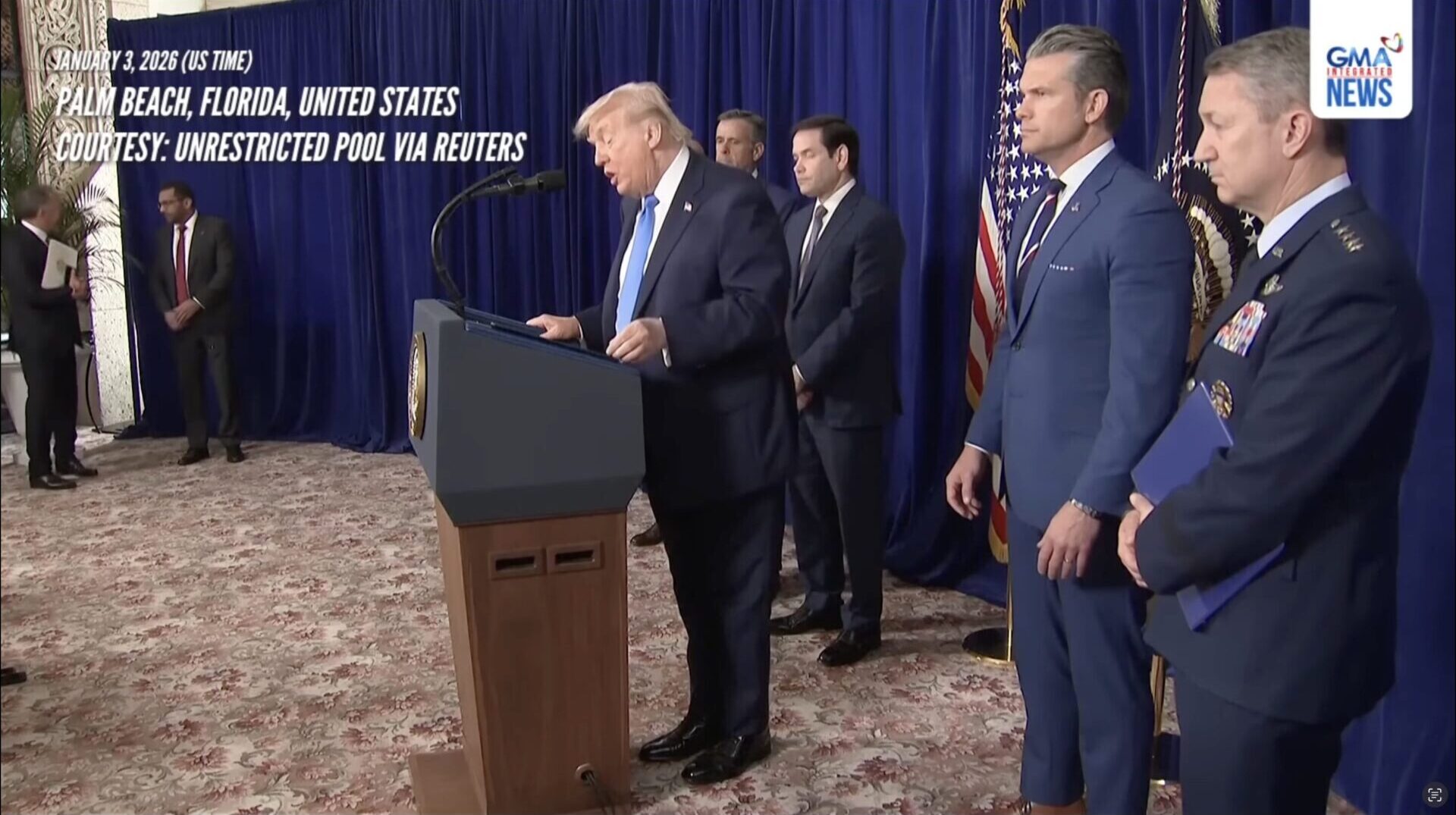 Screenshot of Trump's press conference / GMA Integrated News