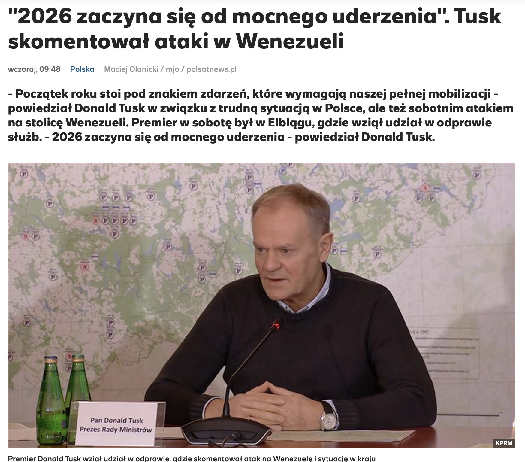 Screenshot from Tusk's interview / Polsat News
