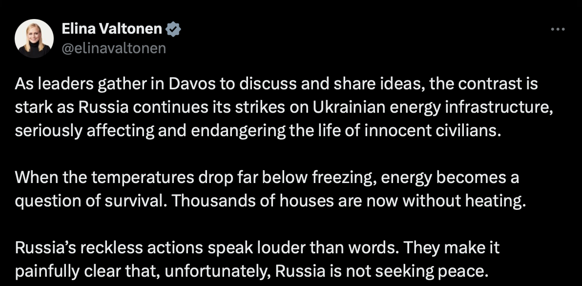 The Finnish Foreign Ministry responded to the Russian attack on Ukraine / Screenshot from X