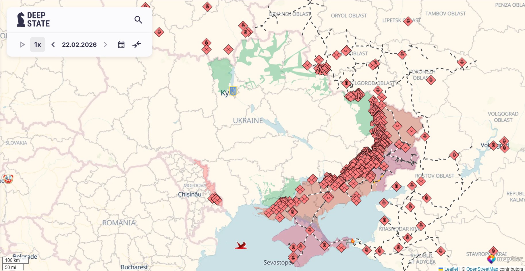 The map of occupied territories