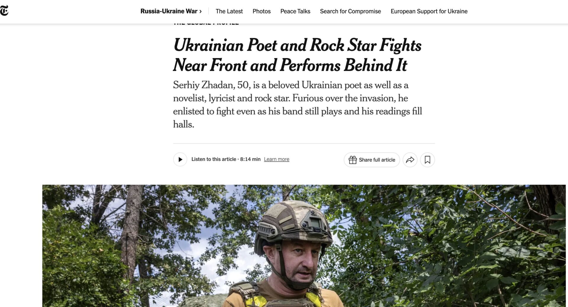 Screenshot of The New York Times