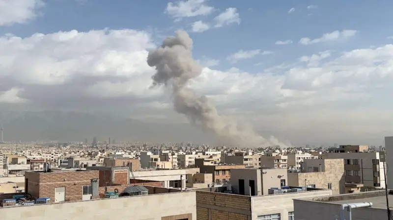 Smoke over Tehran after the attack
