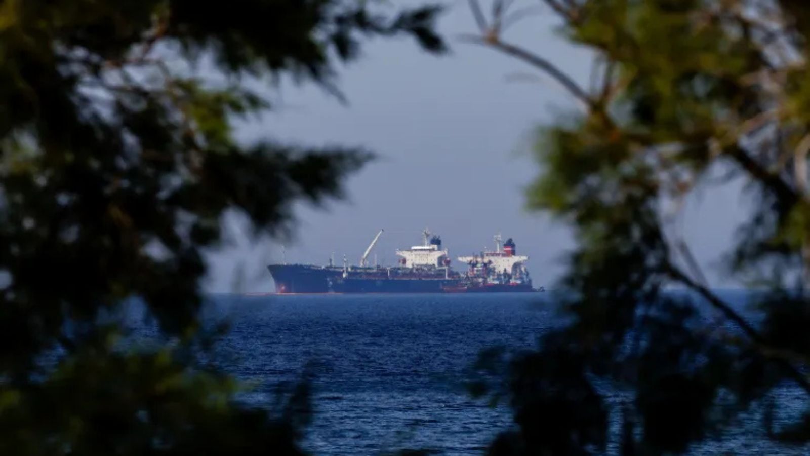 An oil tanker at sea illustrating energy exports and the operation of the tanker fleet.