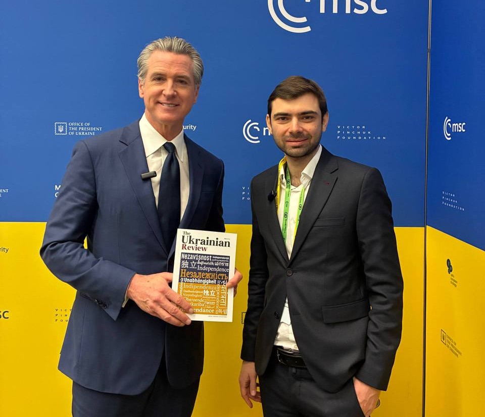 California Governor Gavin Newsom and Artem Kasparian, Project partner of The Ukrainian Review, lawyer and a civil activist