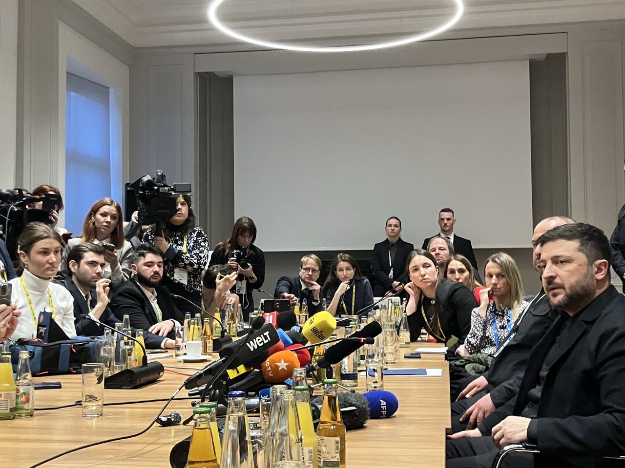 Volodymyr Zelenskyy during the conversation with journalists