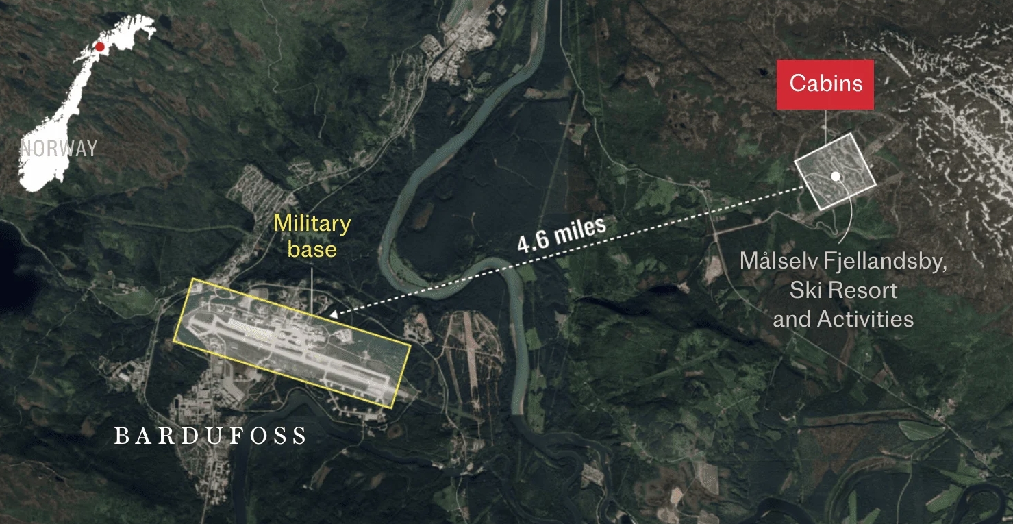 Russian huts near a Norwegian military base